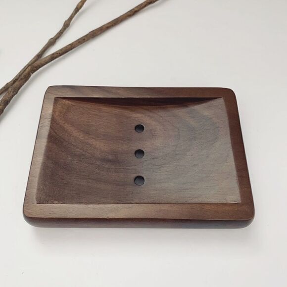 🔥Hot! Handcrafted solid walnut wood soap dish - Picture 2 of 4